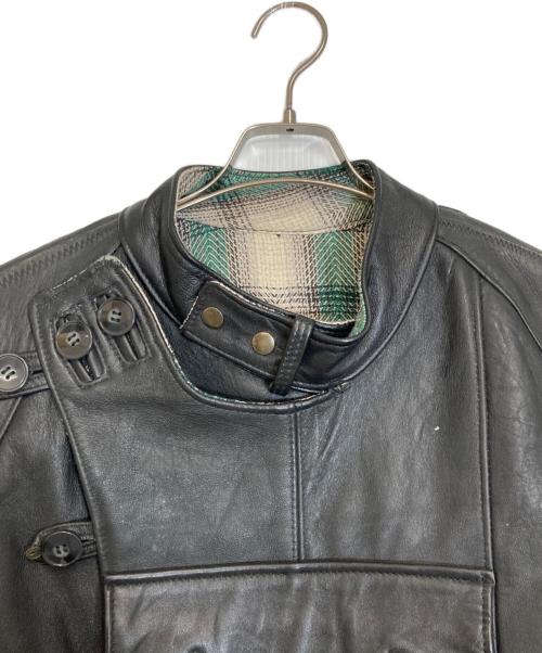 VINTAGE MILITARY（ヴィンテージ ミリタリー）VINTAGE MILITARY (ヴィンテージ ミリタリー) レザーモーターサイクルジャケット ブラック サイズ:不明の古着・服飾アイテム