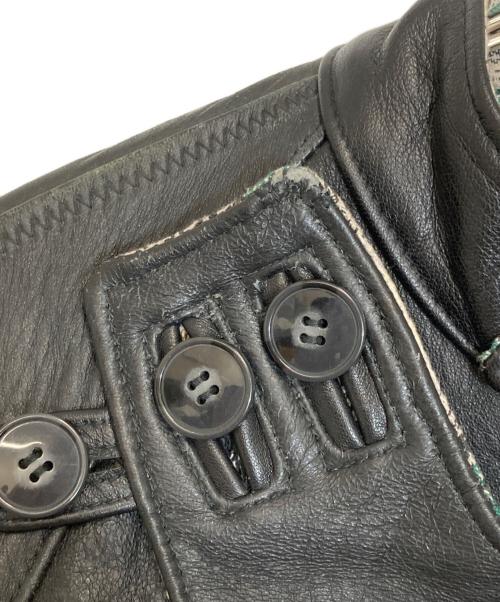 VINTAGE MILITARY（ヴィンテージ ミリタリー）VINTAGE MILITARY (ヴィンテージ ミリタリー) レザーモーターサイクルジャケット ブラック サイズ:不明の古着・服飾アイテム