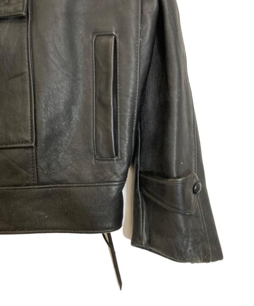 VINTAGE MILITARY（ヴィンテージ ミリタリー）VINTAGE MILITARY (ヴィンテージ ミリタリー) レザーモーターサイクルジャケット ブラック サイズ:不明の古着・服飾アイテム