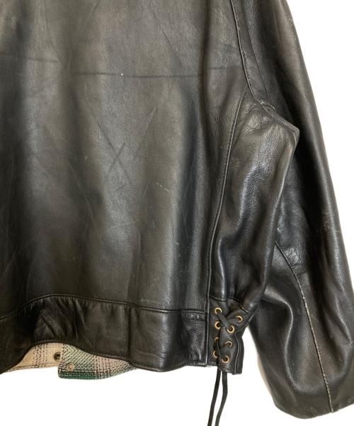 VINTAGE MILITARY（ヴィンテージ ミリタリー）VINTAGE MILITARY (ヴィンテージ ミリタリー) レザーモーターサイクルジャケット ブラック サイズ:不明の古着・服飾アイテム
