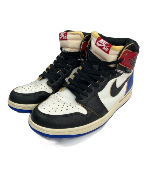 NIKE（ナイキ）NIKE FRAGMENT DESIGN UNION AIR JORDAN 1 HIGH OG BLACK VARSITY RED/エアー・ジョーダン・ワン・ハイ・オージー・ブラック・バーシティ・レッド トリコロールカラー サイズ:27の古着・服飾アイテム