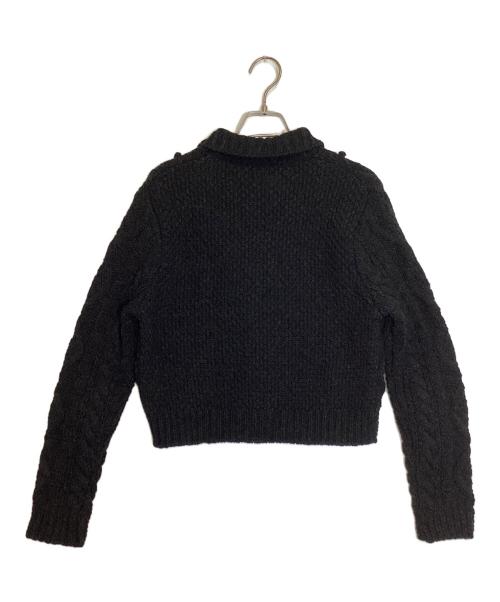 CABAN（キャバン）CABAN (キャバン) コットンカシミヤ クルーネックカーディガン ブラック サイズ:Fの古着・服飾アイテム