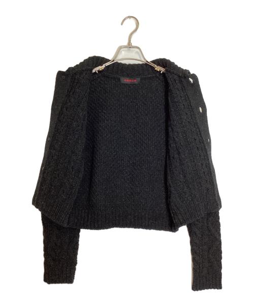 CABAN（キャバン）CABAN (キャバン) コットンカシミヤ クルーネックカーディガン ブラック サイズ:Fの古着・服飾アイテム
