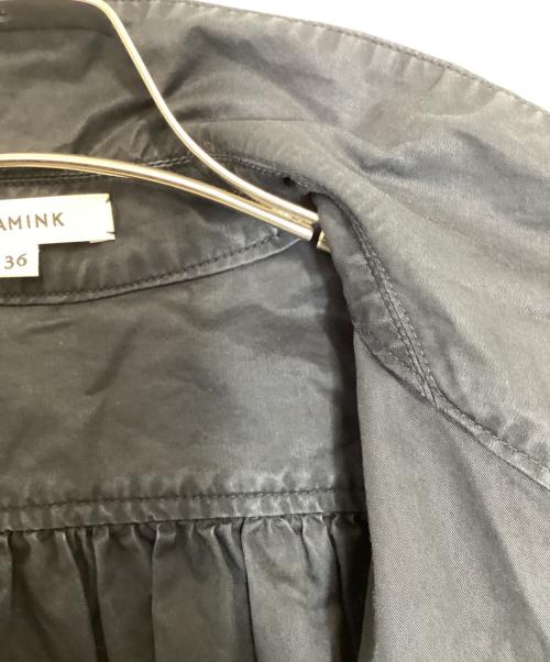 BLAMINK（ブラミンク）BLAMINK (ブラミンク) バックギャザーシャツ ブラック サイズ:36の古着・服飾アイテム