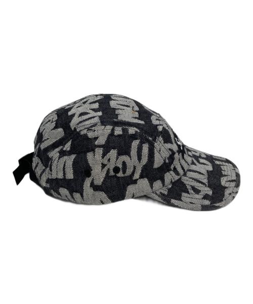 SUPREME（シュプリーム）Supreme (シュプリーム) Fat Tip Jacquard Denim Camp Cap グレー×ブラック サイズ:-の古着・服飾アイテム