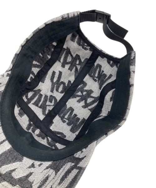 SUPREME（シュプリーム）Supreme (シュプリーム) Fat Tip Jacquard Denim Camp Cap グレー×ブラック サイズ:-の古着・服飾アイテム