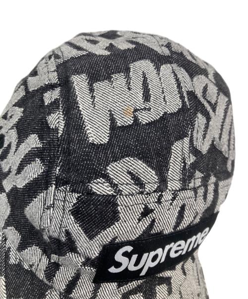 SUPREME（シュプリーム）Supreme (シュプリーム) Fat Tip Jacquard Denim Camp Cap グレー×ブラック サイズ:-の古着・服飾アイテム