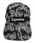 Supreme (シュプリーム) Fat Tip Jacquard Denim Camp Cap グレー×ブラック サイズ:-：7000円
