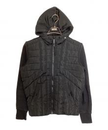 DIESEL（ディーゼル）の古着「ジップアップ中綿フーディ」｜ブラック