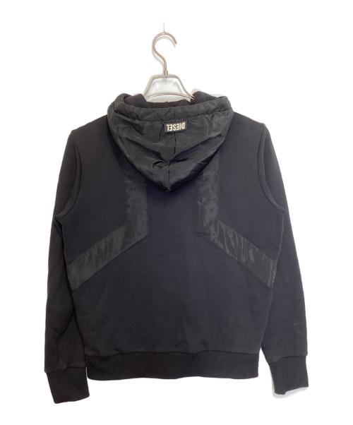 DIESEL（ディーゼル）DIESEL (ディーゼル) ジップアップ中綿フーディ ブラック サイズ:Sの古着・服飾アイテム