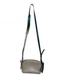 ANYA HINDMARCH（アニヤ・ハインドマーチ）の古着「コントラストストラップショルダーバッグ」｜グレー×グリーン