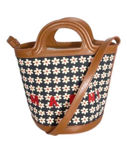 MARNI（マルニ）MARNI (マルニ) TROPICALIA BUCKET BAG ネイビー×ブラウンの古着・服飾アイテム