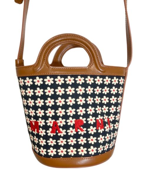 MARNI（マルニ）MARNI (マルニ) TROPICALIA BUCKET BAG ネイビー×ブラウンの古着・服飾アイテム
