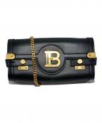 BALMAINバルマン）の古着「ロゴクラスブチェーンクラッチバッグ」｜ブラック