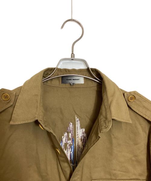 ISABEL MARANT（イザベルマラン）ISABEL MARANT (イザベルマラン) 刺繍デザインエポレットシャツ ブラウン サイズ:Mの古着・服飾アイテム