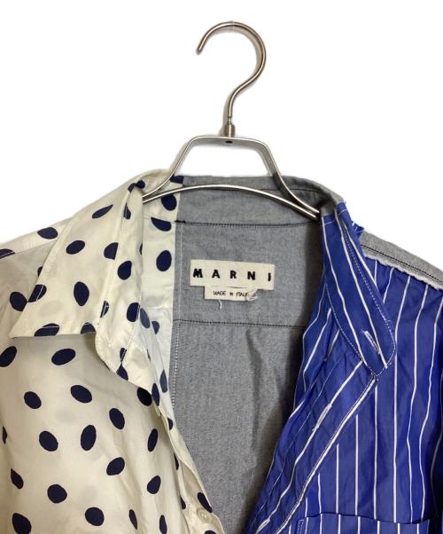 MARNI（マルニ）MARNI (マルニ) ドットストライプドッキングシャツ ベージュ×ブラック サイズ:52の古着・服飾アイテム
