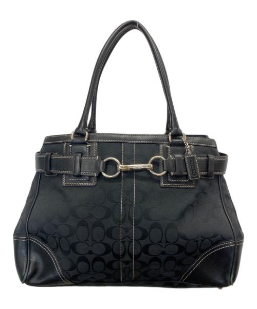 COACH（コーチ）COACH (コーチ) ホースビットシグネチャートートバッグ ブラックの古着・服飾アイテム