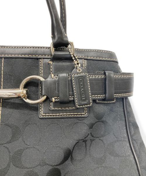 COACH（コーチ）COACH (コーチ) ホースビットシグネチャートートバッグ ブラックの古着・服飾アイテム