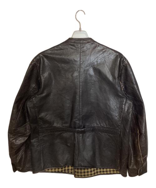 Garanteras AKta Getskinn（-）Garanteras AKta Getskinn (-) ヴィンテージレザーセミダブルジャケット ブラック サイズ:-の古着・服飾アイテム