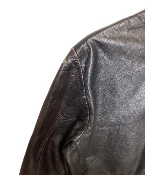 Garanteras AKta Getskinn（-）Garanteras AKta Getskinn (-) ヴィンテージレザーセミダブルジャケット ブラック サイズ:-の古着・服飾アイテム