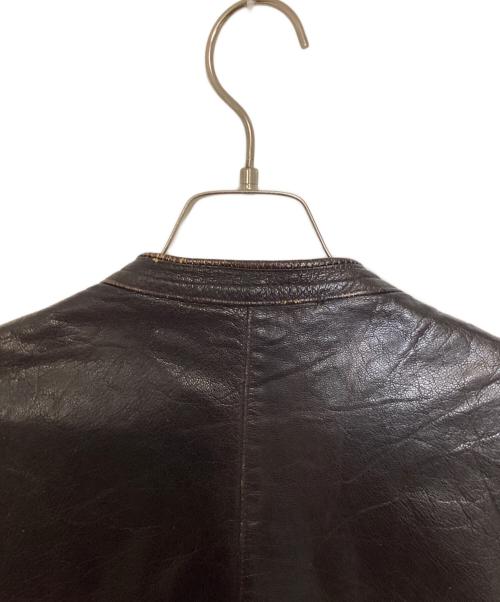 Garanteras AKta Getskinn（-）Garanteras AKta Getskinn (-) ヴィンテージレザーセミダブルジャケット ブラック サイズ:-の古着・服飾アイテム