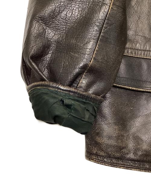 Garanteras AKta Getskinn（-）Garanteras AKta Getskinn (-) ヴィンテージレザーセミダブルジャケット ブラック サイズ:-の古着・服飾アイテム