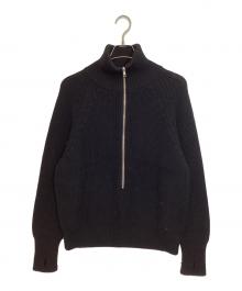 BATONER×L'ECHOPPE（バトナ―×レショップ）の古着「Half Zip Ficsherman Knit」｜ブラック