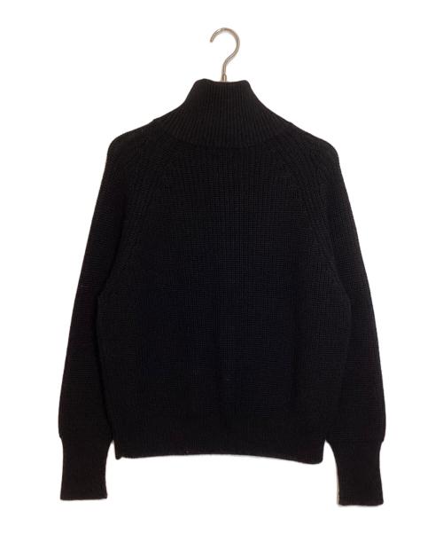 BATONER（バトナ―）BATONER (バトナ―) L'ECHOPPE (レショップ) Half Zip Ficsherman Knit ブラック サイズ:Mの古着・服飾アイテム
