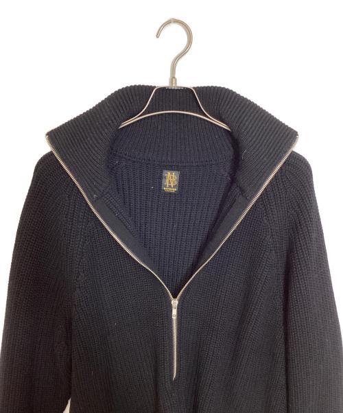 BATONER（バトナ―）BATONER (バトナ―) L'ECHOPPE (レショップ) Half Zip Ficsherman Knit ブラック サイズ:Mの古着・服飾アイテム