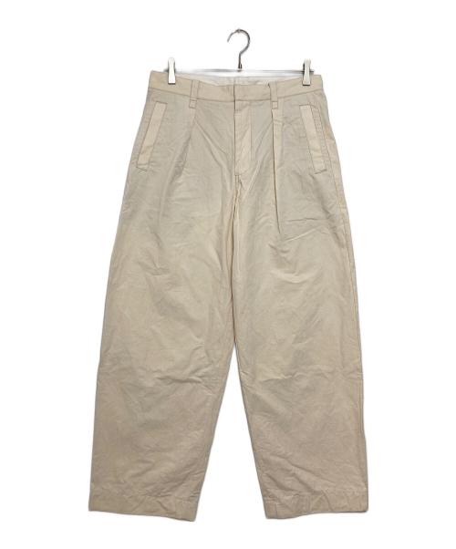 TOMORROW LAND（トゥモローランド）TOMORROW LAND (トゥモローランド) コットンリネンスラブ 1プリーツカーブパンツ ベージュ サイズ:Sの古着・服飾アイテム