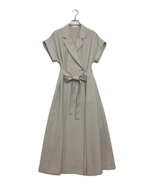 allureville（アルアバイル）allureville (アルアバイル) フレンチスリーブラップワンピース グレー サイズ:2の古着・服飾アイテム