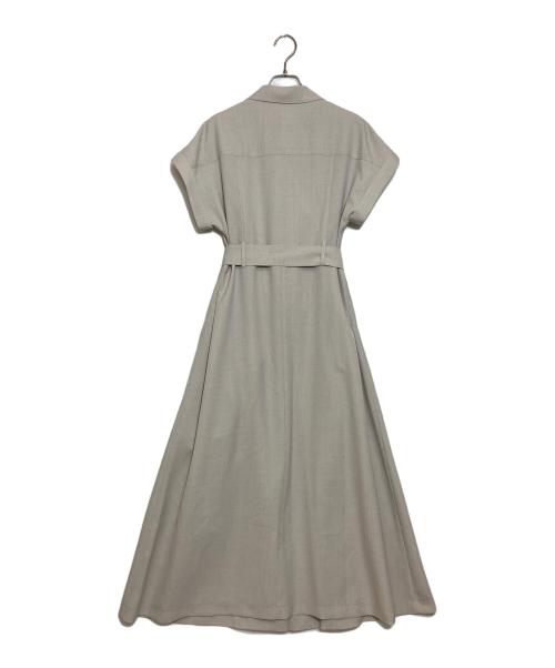 allureville（アルアバイル）allureville (アルアバイル) フレンチスリーブラップワンピース グレー サイズ:2の古着・服飾アイテム