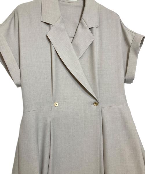 allureville（アルアバイル）allureville (アルアバイル) フレンチスリーブラップワンピース グレー サイズ:2の古着・服飾アイテム