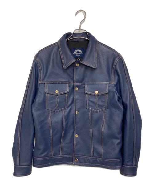 STARKE HAUT（スタークハウツ）STARKE HAUT (スタークハウツ) カウレザージャケット ネイビー サイズ:XLの古着・服飾アイテム