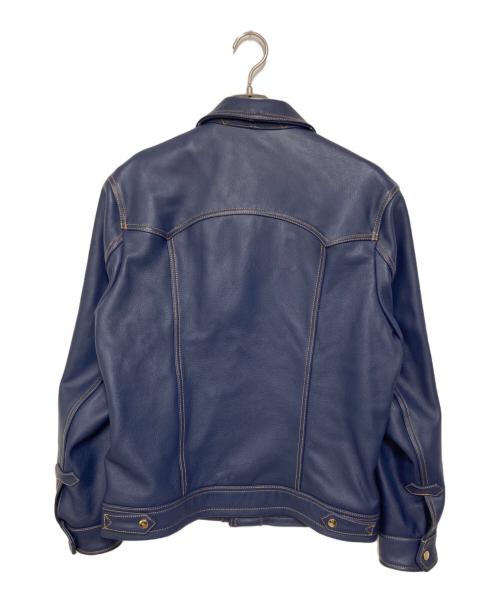 STARKE HAUT（スタークハウツ）STARKE HAUT (スタークハウツ) カウレザージャケット ネイビー サイズ:XLの古着・服飾アイテム