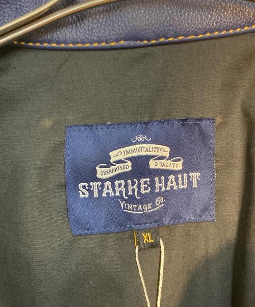 STARKE HAUT（スタークハウツ）STARKE HAUT (スタークハウツ) カウレザージャケット ネイビー サイズ:XLの古着・服飾アイテム