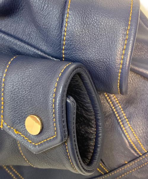 STARKE HAUT（スタークハウツ）STARKE HAUT (スタークハウツ) カウレザージャケット ネイビー サイズ:XLの古着・服飾アイテム