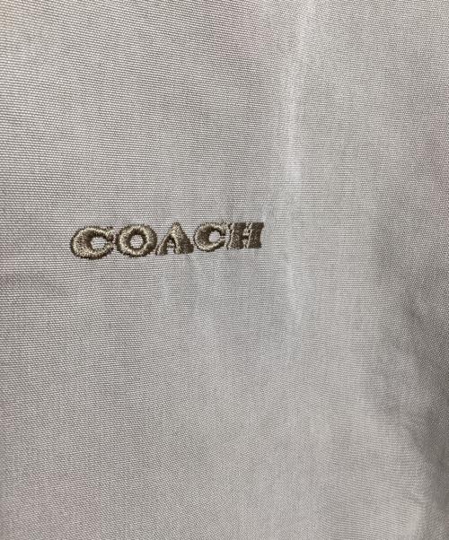 COACH（コーチ）COACH (コーチ) 襟レザーツイルワークジャケット ベージュ サイズ:Mの古着・服飾アイテム