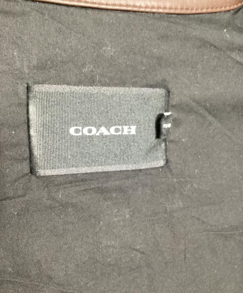 COACH（コーチ）COACH (コーチ) 襟レザーツイルワークジャケット ベージュ サイズ:Mの古着・服飾アイテム