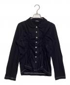 tricot COMME des GARCONSトリココムデギャルソン）の古着「コットンフリル ステッチシャツ」｜ブラック
