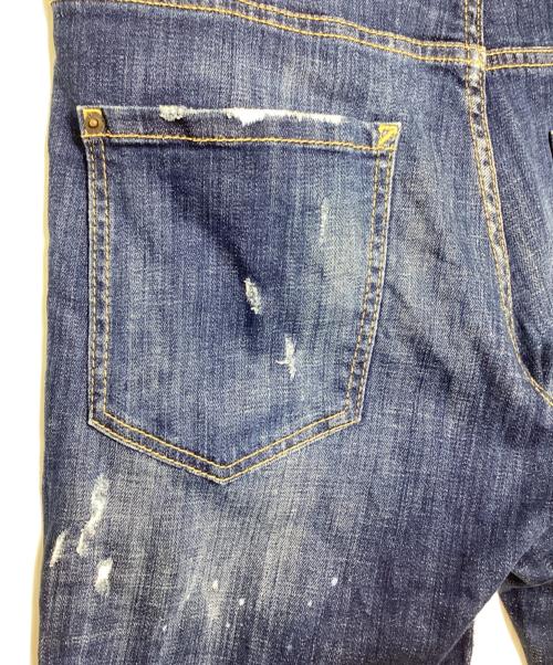 DSQUARED2（ディースクエアード）DSQUARED2 (ディースクエアード) ダメージデニムパンツ ネイビー サイズ:52の古着・服飾アイテム