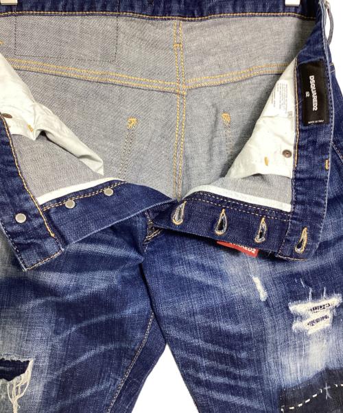 DSQUARED2（ディースクエアード）DSQUARED2 (ディースクエアード) ダメージデニムパンツ ネイビー サイズ:52の古着・服飾アイテム