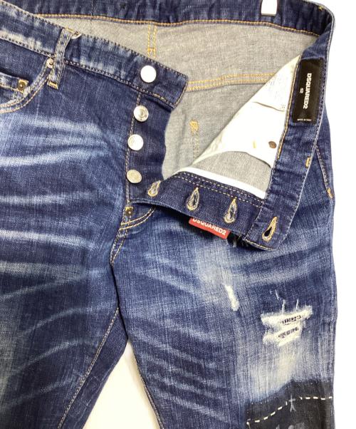 DSQUARED2（ディースクエアード）DSQUARED2 (ディースクエアード) ダメージデニムパンツ ネイビー サイズ:52の古着・服飾アイテム