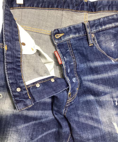 DSQUARED2（ディースクエアード）DSQUARED2 (ディースクエアード) ダメージデニムパンツ ネイビー サイズ:52の古着・服飾アイテム