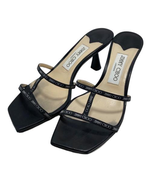JIMMY CHOO（ジミーチュウ）JIMMY CHOO (ジミーチュウ) ロゴミュールサンダル ブラック サイズ:37の古着・服飾アイテム