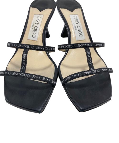 JIMMY CHOO（ジミーチュウ）JIMMY CHOO (ジミーチュウ) ロゴミュールサンダル ブラック サイズ:37の古着・服飾アイテム