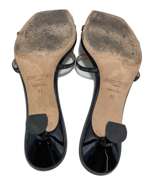 JIMMY CHOO（ジミーチュウ）JIMMY CHOO (ジミーチュウ) ロゴミュールサンダル ブラック サイズ:37の古着・服飾アイテム