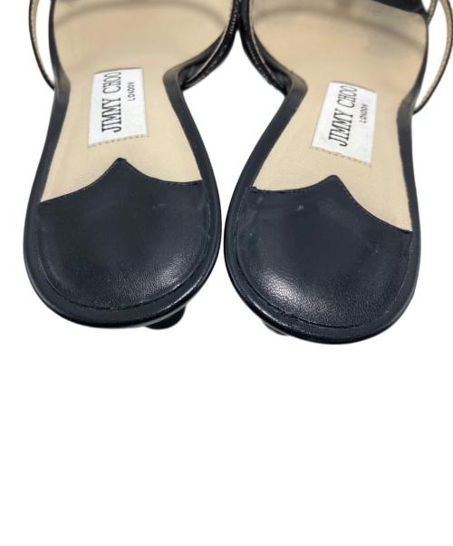 JIMMY CHOO（ジミーチュウ）JIMMY CHOO (ジミーチュウ) ロゴミュールサンダル ブラック サイズ:37の古着・服飾アイテム