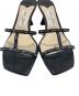 中古・古着 JIMMY CHOO (ジミーチュウ) ロゴミュールサンダル ブラック サイズ:37：8000円