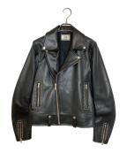 Rags McGREGORラグスマックレガー）の古着「DOUBLE RIDER'S LEATHER JACKET」｜ブラック